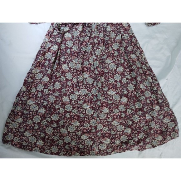 NWT Loft Floral Ruffle Shirtdress Button Down Tie Belt Size Large - Picture 12 of 16